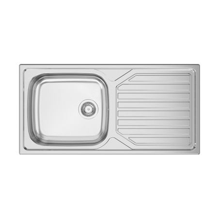 Lava louça RODI OKIO LINE 104, uma pia lateral com escorredor reversível, inox não polido, encastrar, 1000 x 500, MOD.600 mm