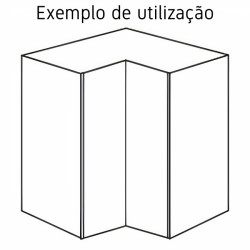 Kit/módulo inferior para canto L Alvic, melamina branca, aglomerado estrutura 16 costa 8, A.700 x P.580 x 1030 x 1030 mm