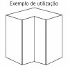 Kit/módulo inferior para canto L Alvic, melamina branca, aglomerado estrutura 16 costa 8, A.700 x P.580 x 1030 x 1030 mm