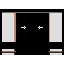 Jogo para porta de correr suspensa Saheco SF-E40/39 J, ferro zincado, suporta 40 kg
