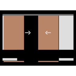 Jogo para porta de correr suspensa Saheco SF-E40/39 J, ferro zincado, suporta 40 kg