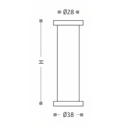 Suporte de prateleira coluna para vidro Sofima 1050, base zamak, corpo latão lacado cromado mate, Ø.28 x A.100 mm
