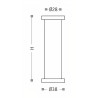 Suporte de prateleira coluna para vidro Sofima 1050, base zamak, corpo latão lacado cromado mate, Ø.28 x A.100 mm