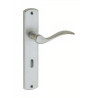 Puxador espelho alto rectangular c/manete curva Sofima 812, latão niquelado mate, P.60 x L.41/111 x A.218 mm
