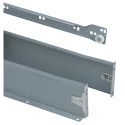 Corrediça com lenço metálico de gaveta EMBAY 450/120, self close, cinza, C.450 x A.120 mm