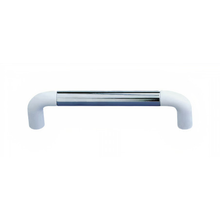 Puxador clássico, asa barra redonda curva SM 340, zamak lacado/cores (várias), 2 furos distância 96, Ø.10 x A.28 x C.106 mm