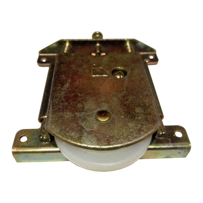 Rolete inferior roda macho fina 3 mm 10337 para porta de roupeiro, zamak amarelo, grande