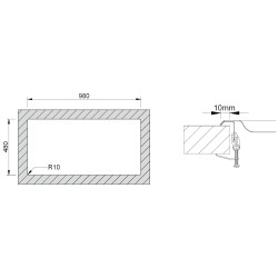 Lava louça RODI OKIO LINE 104, uma pia lateral com escorredor reversível, inox não polido, encastrar, 1000 x 500, MOD.600 mm