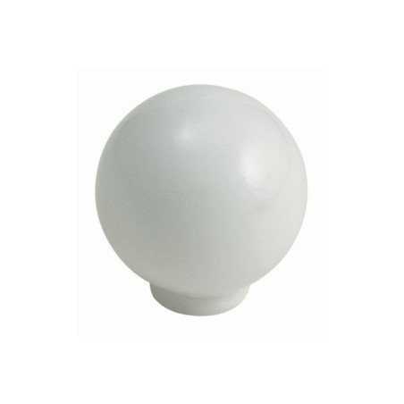 Puxador clássico, bola F1007 T-500, plástico ABS branco, 1 furo, Ø.25/24 x A.25 mm