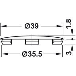 Tapa furos para encaixe de pressão, plástico preto, Ø.35 mm