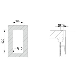Lava louça RODI BOX LUX 17, uma pia sem escorredor, inox escovado, aplicação superior ou á face (A), 210 x 440, MOD.300 mm