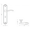 Puxador rústico, espelho alto rectangular c/manete curva Sofima 811, latão bronze, P.60 x L.44/111 x A.244 mm