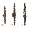 Puxador rústico, espelho cogumelo redondo Sofima 116, zamak bronze, A.145 x L.22 mm