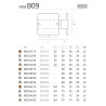 Puxador atual, cogumelo quadrado T Nesu 809416, zamak níquel escovado, 2 furos distância 64, A.24 x 75 x 75 mm