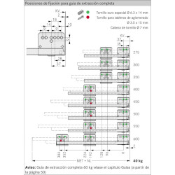 Lateral de gaveta com amortecedor GRASS DWD-XP H95 single set, silenciosa, extração total, suporta 40 kg, cinza, A.95 x C.500 mm