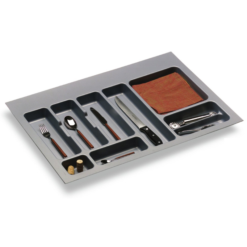 Porta talheres p/gaveta Gollinucci 778, plástico branco, A.43 x L.697-740 x P.390-490, MOD.800 mm