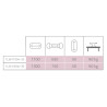 Corrediça de mesa extensível Pottker L36-1100, suporta 90 kg, A.50, C.1100 + abertura de 650 mm