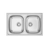 Lava louça RODI OKIO LINE 80 BB, duas pias sem escorredor, inox polido, encastrar, 800 x 500, MOD.800 mm