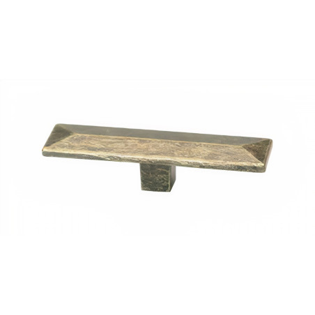 Puxador clássico, cogumelo rectangular Sofima 743, zamak niquelado mate, 1 furo, A.16 x L.18 x C.70 mm