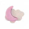 Puxador criança, nuvem/lua Nesu 380B2, cerâmica branco/rosa, 40 x 35 mm