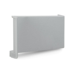 Nivelador gancho c/tampa s/buchas, ajuste profundidade até 13 e altura até 11 mm, suporta 35 kg, aço e plástico cinza, esquerdo