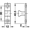 Fecho com 2 esferas HAFELE 244.20.017, latão, C.70 x L.12 x A.15 mm