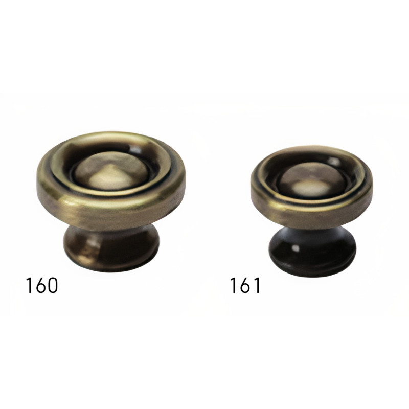 Puxador rústico, cogumelo redondo Sofima 160, zamak bronze, 1 furo, Ø.30 mm