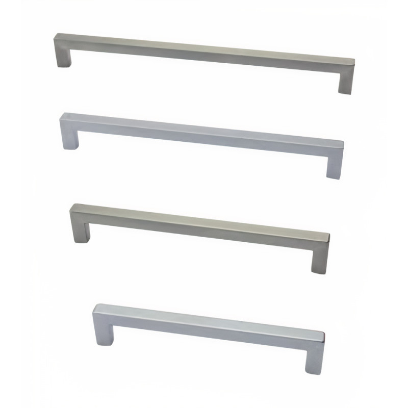 Puxador atual, asa barra quadrada Sofima 1223, zamak cromado mate, 2 furos distância 224, C.234 x L.10/9,5 x A.27 mm