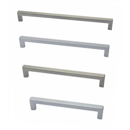 Puxador atual, asa barra quadrada Sofima 1223, zamak cromado mate, 2 furos distância 224, C.234 x L.10/9,5 x A.27 mm