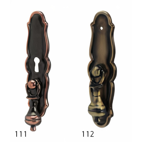 Puxador rústico, espelho c/pingente Sofima 112, zamak bronze, A.90 x L.25 mm