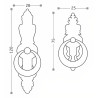 Puxador rústico, espelho c/pingente argola Sofima 135, zamak bronze, A.120 x L.28 mm