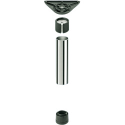 Pé para mesa com deslizador HAFELE, metálico cor cromado polido, base zamak, A.1300 x Ø.80 mm