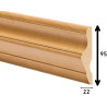 Perfil moldura 9522/P203, MDF revestido a folha de pinho, A.95 x L.22 x C.3660 mm