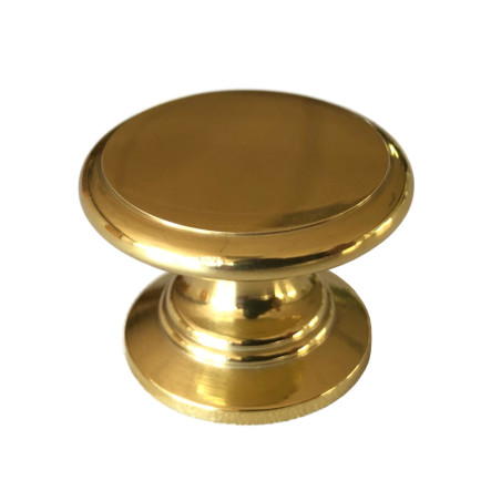 Puxador clássico, cogumelo redondo F83 R-228, latão dourado, 1 furo, Ø.29,6/24 x A.21 mm