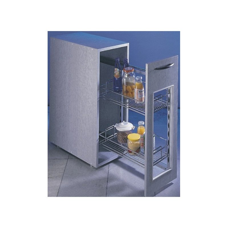 Carro multiusos E4301 sem amortecedor, ferro cromado, L.245 x C.470 x A.570, MOD.300 mm