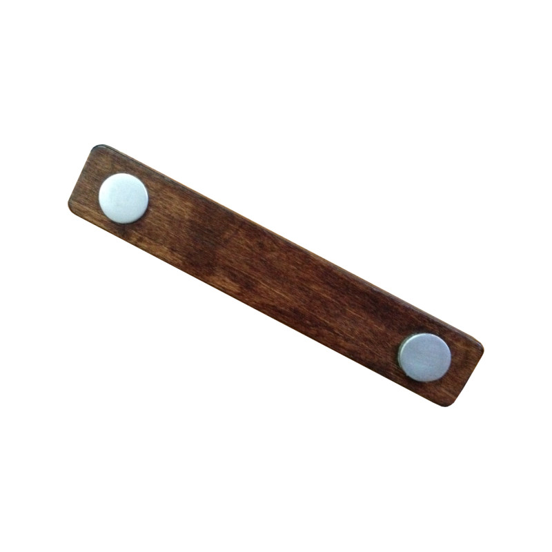 Puxador natureza, asa Nesu 428WE, madeira wenge/cromado mate, 2 furos distância 96 mm