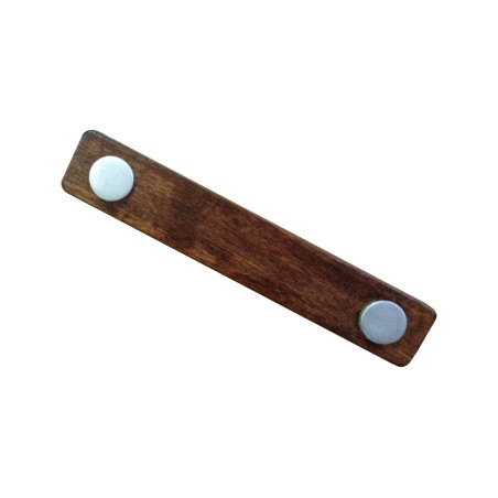 Puxador natureza, asa Nesu 428WE, madeira wenge/cromado mate, 2 furos distância 96 mm