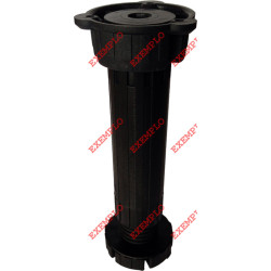 Pé para cozinha com afinação Artimol P11, plástico PP polipropileno preto, base oval sem bucha, A.120 mm