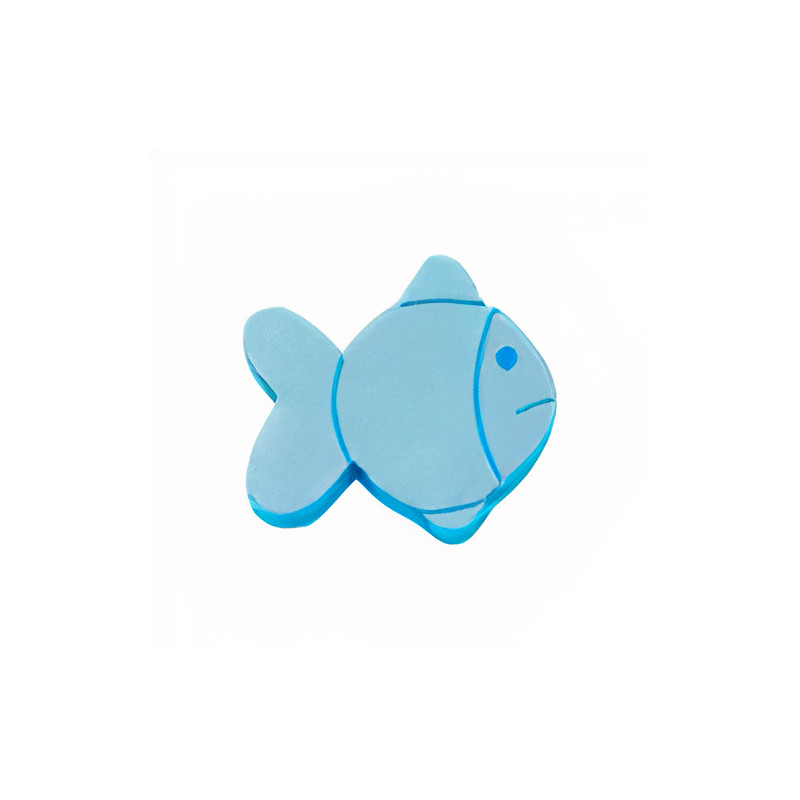 Puxador criança, peixe Nesu 601AZ, metacrilato azul, 41 x 39 mm