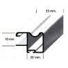 Perfil calha puxador 11734/14987, alumínio branco, para porta de roupeiro com 10 mm