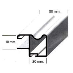 Perfil calha puxador 11734/14987, alumínio dourado, para porta de roupeiro com 10 mm