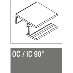 Acessório REHAU para rodapé cozinha 100, canto exterior/interior 90º, cinza