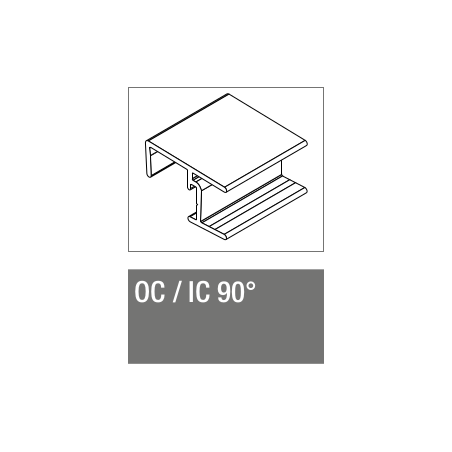Acessório REHAU para rodapé cozinha 100, canto exterior/interior 90º, cinza