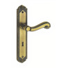 Puxador rústico, espelho alto rectangular c/manete curva Sofima 451, zamak niquelado preto, P.48 x L.43/110 x A.238 mm