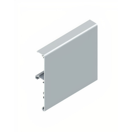 Kit p/porta de correr suspensa Air M60, perfil tampa frontal, alumínio anodizado prata mate, C.2000 mm