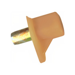 Suporte de prateleira Artimol, plástico carvalho, perno Ø.5 x C.8, batente C.10 x L.8 mm