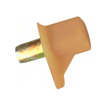 Suporte de prateleira Artimol, plástico carvalho, perno Ø.5 x C.8, batente C.10 x L.8 mm