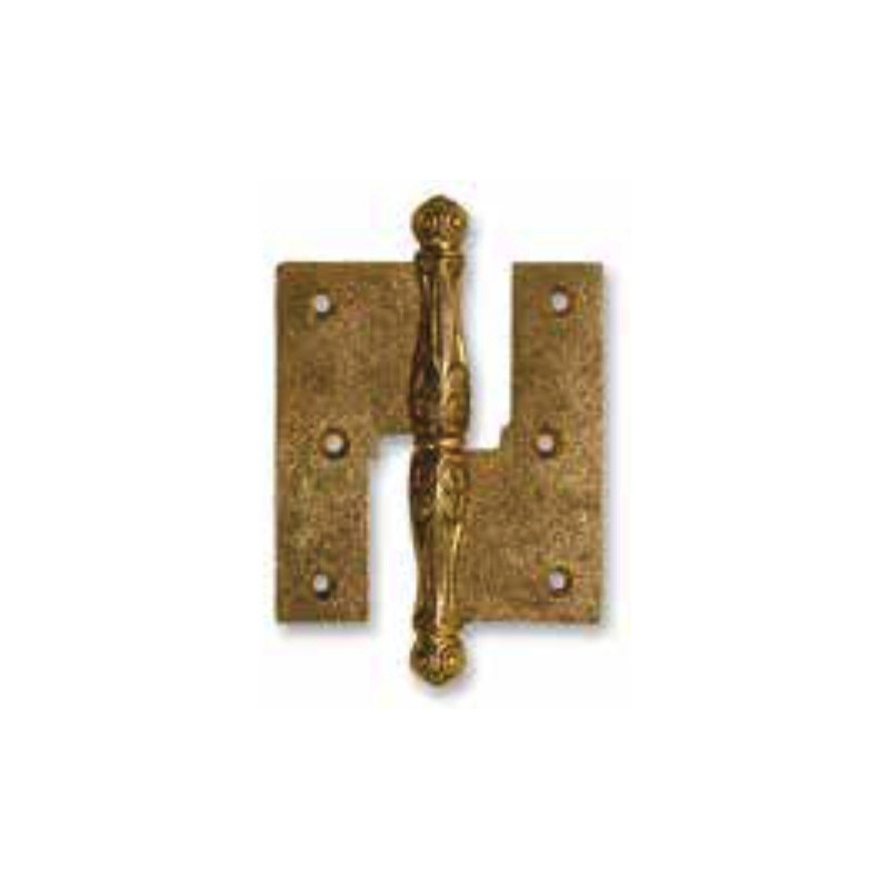 Dobradiça balanço rústica Sofima 217 para porta, zamak niquelado preto, 3,5", A.90 x L.40,5 x E.3,5 mm, direita