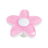 Puxador criança, flor Nesu 652RS, metacrilato branco/rosa, 1 furo, Ø.38 mm