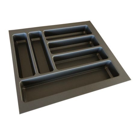Porta talheres p/gaveta VISIO KO 500, plástico antracite, A.52 x L.385-430 x P.445-480, MOD.500 mm